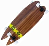 KROWN BAMBOO LONGBOARD Pintail EXOTIC Skateboard 9 x 43 PIN TAIL