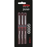 Rotring Tikky Graphic 3 Fineliners - 0.3, .05, .07 Set - S0814890