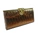 Womens Textured Asian Leaf Pattern Glitter Ballet Accordion Clutch Wallet in Choice o...