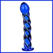 Pyrex Glass Dildo Blue Amber