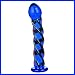 Pyrex Glass Dildo Blue Amber