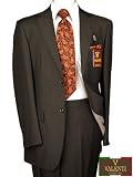 Italian Super 150s Merino Wool and Cashmere Blend Valenti Men Suit Hand Tailored Made in Italy Complete Jacket and Pants for Year Round Use Dk Brown Pinstripe Retail $1749
