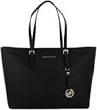 Michael Kors Jet Set Travel Saffiano Leather Top-Zip Tote