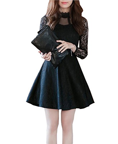 (タリンダ)Talinda ボディコン レディース ワンピースドレス キャバ 二次会 フォーマル パーティー 着痩せ 膝丈 フレア 長袖ミニ丈ワンピースチュニック