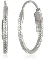 14k Italian Yellow Gold Diamond-Cut Endless Hoop Earrings