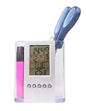 DURAGADGET Reliable Clutter-Free LCD Digital Desk Thermometer, Alarm Clock & Pen Holder With 10 Year Warranty