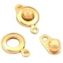 2 Gold Plated Ball & Socket Bracelet Necklace Snap Clasps