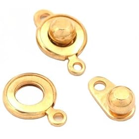 2 Gold Plated Ball & Socket Bracelet Necklace Snap Clasps by Findingking