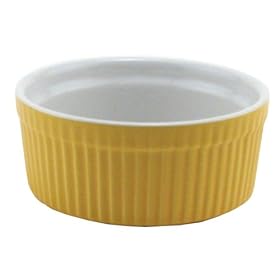BIA Cordon Bleu 10-Ounce Individual Souffle, Set of 4, Two-Tone Citrus White by BIA Cordon Bleu