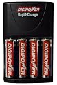 Digipower DPS-2500 Slim Travel Plug-In AA/AAA Battery Charger with 4 AA 2300mAh Batteries (Black)