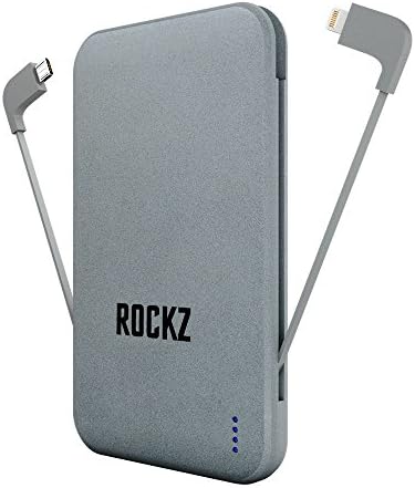 ZipKord External Battery Pack for Universal with any Micro USB or Lightning Compatible Devices - Grey