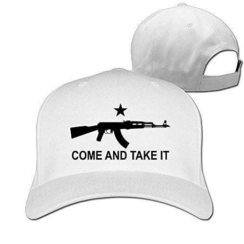 Ak-47 Rifle Come And Take It Unisex Solid Adjustable Baseball Cap White