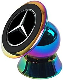 Cell Phone Car Mount Holder, 360 Degrees Dashboard Universal Car Cradle Mount Rotatable Sticky Magnetic Stand Holder For Smartphone (Colorful Stainless Steel plating)