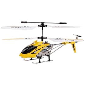 Syma S107 3 Channel Infrared Controlled Helicopter with Gyroscopic Stability Control - Yellow