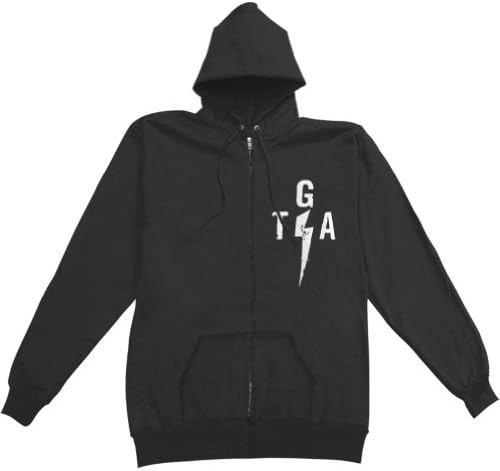 Gaslight Anthem Men's Black Cat Zippered Hooded Sweatshirt Large Blue
