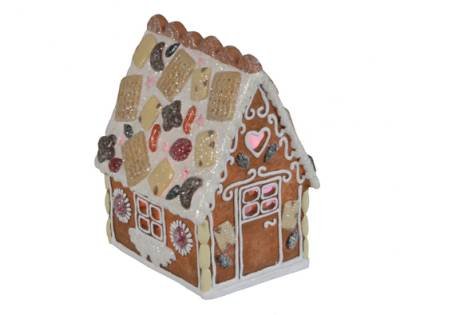 Deko Lebkuchenhaus Resin 15x9x12cm buntohne Beleuchtung Liefermenge = 1