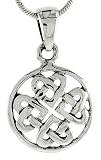 Sterling Silver Celtic Knot Hearts Pendant, 11/16 in. (18mm)