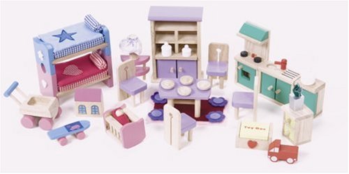 Childrens Toyshop  Toys : Le Toy Van Dolls House Wooden Accessory set - Starter Furniture