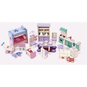 Le Toy Van Dolls House Wooden Accessory set - Starter Furniture