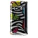 Premium Hard Designer Crystal Snap-on Case for LG enV3 VX9200 - Cool Silver Rainbow Zebra Butterfly Design