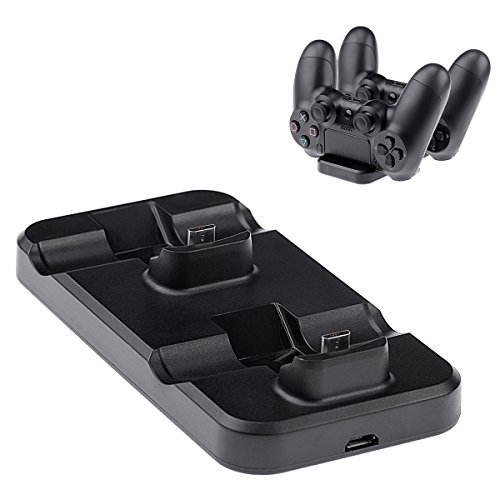 OIVO Dual USB Charging Dock Station Stand for Sony Playstation PS4 Dualshock 4 Controller (Black)