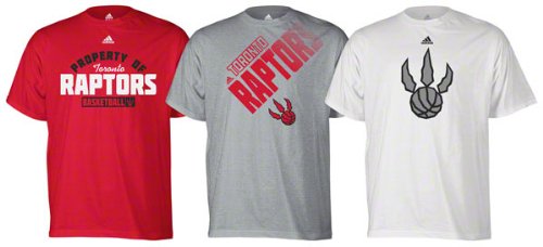 adidas Toronto Raptors Red-Ash-White Triple Threat T-Shirt Combo Pack (Large)