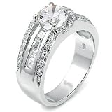 Sterling Silver Cubic Zirconia CZ Man Ring - size 10