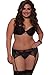 Seven Til Midnight Women's Stretch Satin and Lace Garter Belt Plus, Black, 3-4X