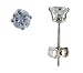 Sterling Silver 3 mm (0.10 Carat Size each) Brilliant Cut Cubic Zirconia Stud Earrings