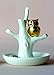 Creative Co-Op Ceramic Ring Holder with Gold Owl