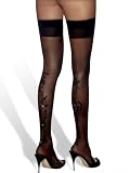 Hustler Lingerie Iron Cross Rhinestone Thigh High Stockings