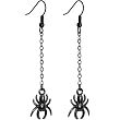 Black Spider Drop Earrings