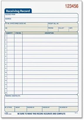 Adams Business Forms - Carbonless 2-part Receiving Record Book