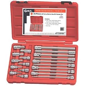 Genius Tool 20 Piece 3/8 Inch Drive Metric Hex Bit Socket Set GNSBS320HMX