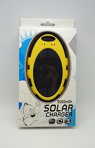 JJF 5000mah Portable USB Charger Power Bank,water Shock Dust Resistant Dual USB Charger for Iphone 6, 6 Plus, 5s, 5c, 4s, 4, Ipods, Ipad Mini Retina (Apple Lightning Adapter Included), Samsung Galaxy Note 2, Note 3, S2 S3, S4, S5, Most Android/windows Smart Cell Phones, Gps, Tablets Constructed with a Solar Panel for Emergency Charging. For Iphone 6 Plus 5s 5c 5 4s, Ipods, Galaxy Note 4 3, Galaxy S5 S4 S3, Lg G3, Nexus, HTC One M8, Gopro Camera, GPS and More (yellow)