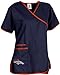 Fabrique Innovations Women's Denver Broncos Mock Wrap Scrub Top
