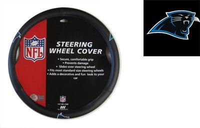 Official NFL License Steering Wheel Cover - Carolina Panthers