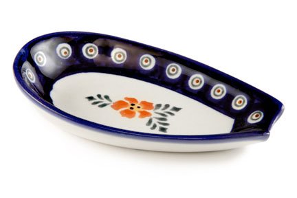 Polish Pottery Apple Blossom Small Spoon Rest
