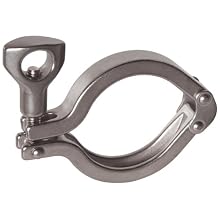 Parker Sanitary Tube Fitting, Stainless Steel 304, Heavy Duty Clamp, 2" Tube OD