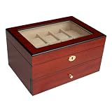 Elegant 20 Piece Cherry Wood Rosewood Wooden Watch Display and Storage Case
