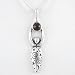 Garnet Lunar Goddess Pendant in Sterling Silver with Stars on 18