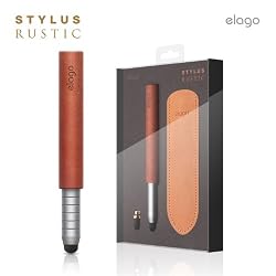 elago Stylus Rustic for iPhone 3GS/ 4, iPad and Galaxy (World First Replaceable Tip) - Extra Rubber Tip + Leather Case included - Moabi