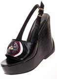 NASCAR Black Wedge Sandal