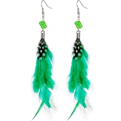 Swanky Dotted Feather Earrings