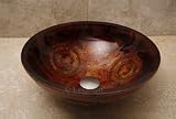 VGS86 Bathroom Lavatory Glass Vessel Sink with drain and mounting ring