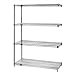 Quantum Storage Systems AD54-1836C Add-On Kit for 54" High 4-Tier Wire Shelving Unit, Chrome Finish, 18" Width x 36" Length x 54" Height