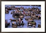 Cai Rang Floating Market, Can Tho, Vietnam Places Framed Photographic Poster Print by Kraig Lieb, 29x21
