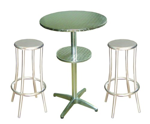 Garden Furniture Centre - Bistro Bar Table And 2 Bar Stools - Aluminium top Bistro sets Garden Furniture Centre - Bistro Bar Table And 2 Bar Stools - Aluminium picture