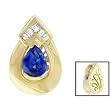 14K Yellow Gold Tanzanite and Diamond Pendant