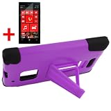 NOKIA LUMIA 928 PURPLE BLACK HYBRID RUBBER T KICKSTAND COVER HARD GEL CASE + FREE SCREEN PROTECTOR from [ACCESSORY ARENA]